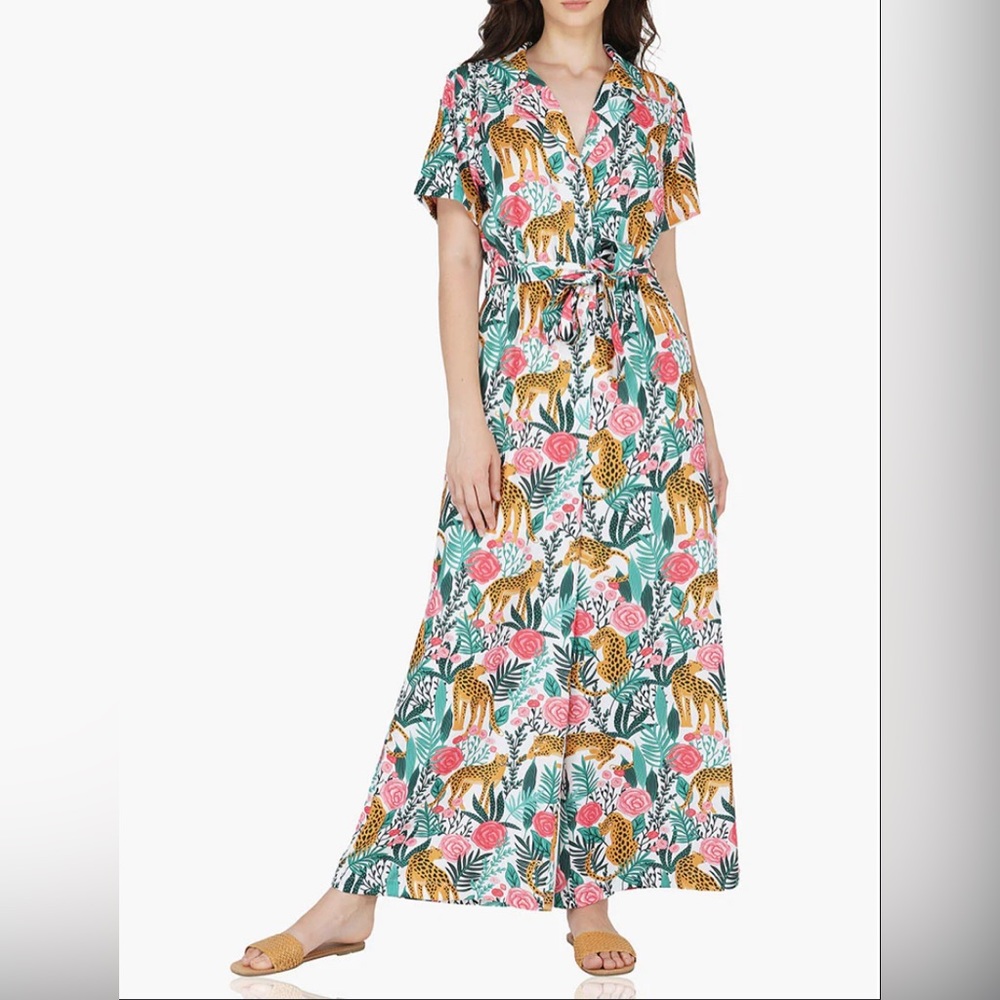 America & Beyond | White Jaguar Paradise Jumpsuit